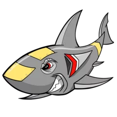 Foto op Plexiglas Cartoons Robot Shark PNG file with transparent background