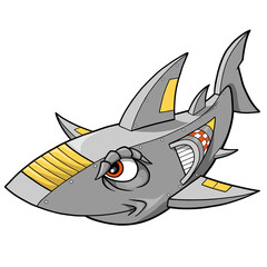 Robot Shark PNG file with transparent background