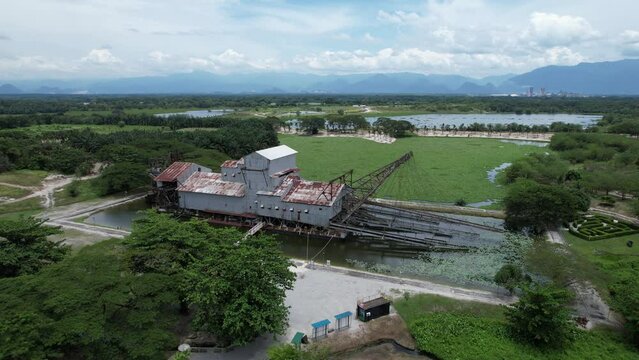 Ipoh, Malaysia - September 24, 2022: The Historical Tin Dredge 