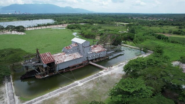 Ipoh, Malaysia - September 24, 2022: The Historical Tin Dredge 