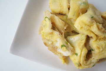 Taiwanese traditional breakfast omelette.