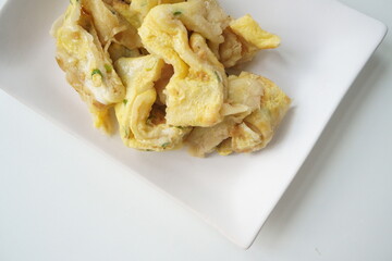 Taiwanese traditional breakfast omelette.