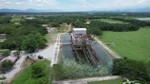 Ipoh, Malaysia - September 24, 2022: The Historical Tin Dredge 