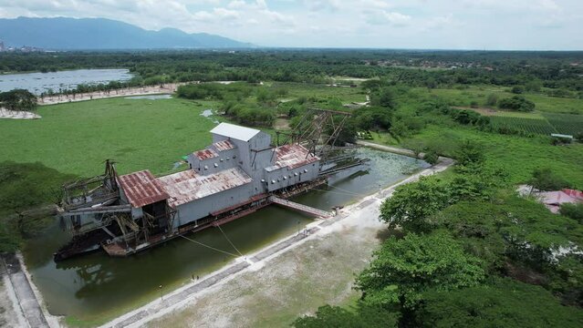 Ipoh, Malaysia - September 24, 2022: The Historical Tin Dredge 