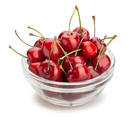 red cherries path isolated on white