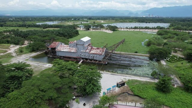 Ipoh, Malaysia - September 24, 2022: The Historical Tin Dredge 