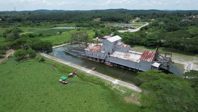 Ipoh, Malaysia - September 24, 2022: The Historical Tin Dredge 