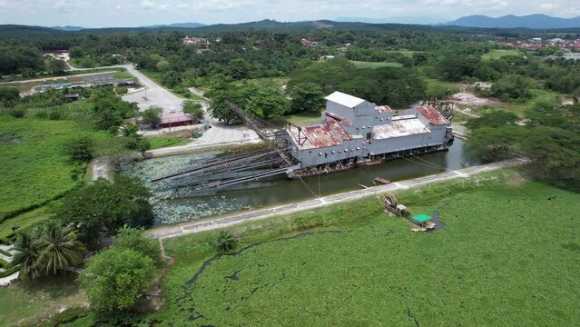Ipoh, Malaysia - September 24, 2022: The Historical Tin Dredge 
