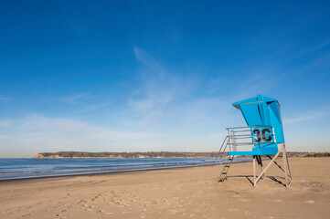 A lifeguard station, located on Coronado Beach, San Diego