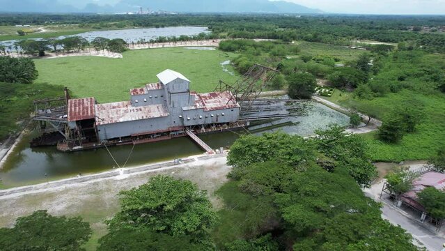 Ipoh, Malaysia - September 24, 2022: The Historical Tin Dredge 