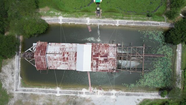 Ipoh, Malaysia - September 24, 2022: The Historical Tin Dredge 