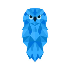 Owl geometric Design. low poly Style Logo icon Vector illustration