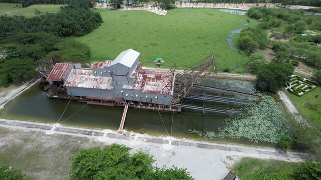Ipoh, Malaysia - September 24, 2022: The Historical Tin Dredge 