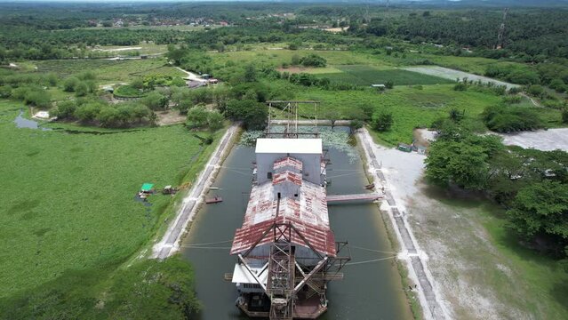 Ipoh, Malaysia - September 24, 2022: The Historical Tin Dredge 