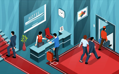 Obraz premium Modern Hotel Lobby Composition