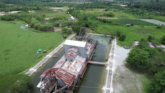 Ipoh, Malaysia - September 24, 2022: The Historical Tin Dredge 