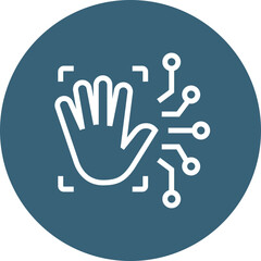 Biometrics Hand Palm Scan Outline Icon