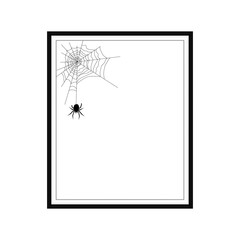 Classic frame. In the frame of a spider on a cobweb Halloween theme. For your design.
