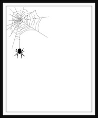 Classic frame. In the frame of a spider on a cobweb Halloween theme. For your design.