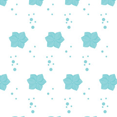 Pattern with blue watercolor flowers. Aquarelle. Vector illustration