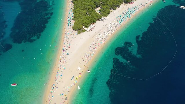 The famous Golden Horn beach in Croatia on the island of Brac