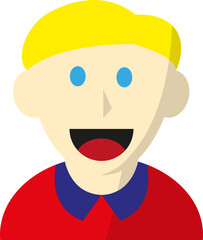 Blond boy with blue eyes.