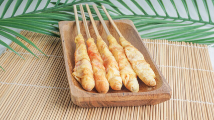 Telur gulung egg rolls are traditional snacks made from eggs