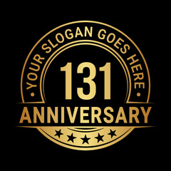 131 years anniversary logo design template. Vector illustration