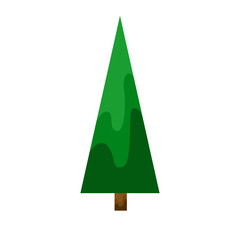 Christmas Tree Icon on a white background. Flat design,logo. Vector illustration