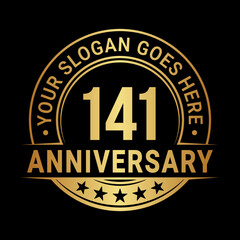 141 years anniversary logo design template. Vector illustration