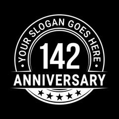 142 years anniversary logo design template. Vector illustration