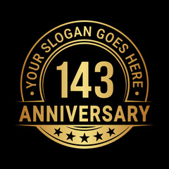 143 years anniversary logo design template. Vector illustration