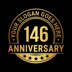 146 years anniversary logo design template. Vector illustration