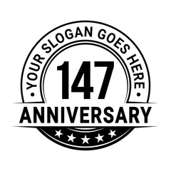 147 years anniversary logo design template. Vector illustration