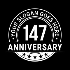 147 years anniversary logo design template. Vector illustration