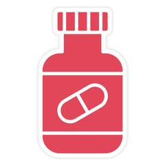 Pills Bottle Icon Style