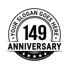 149 years anniversary logo design template. Vector illustration