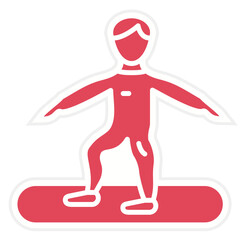Person Surfing Icon Style