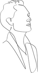 Abstract male face drawing with lines, fashion concept, man beauty minimalist, vector illustration for t-shirt, print design, covers, web