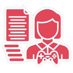 Game Script Writer Female Icon Style