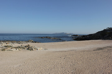 baiona beach, spain, north atlantic, without people