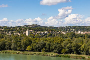 Tour Philippe-le-Bel à Villeneuve-lès-Avignon depuis le Jardin des Doms à Avignon
