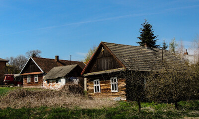 Fototapeta na wymiar old wood house construction made of wood in the countryside