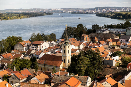 aerial view the old town of Zemun Belgrade Serbia