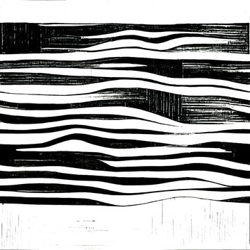 Seamless art deco stripe pattern. Black and white artistic paint texture background. Creative grunge monochrome hand drawn geometric tileable surface pattern wallpaper design, wrapping paper