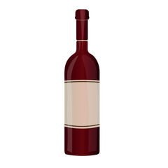 Bottle of wine on white background