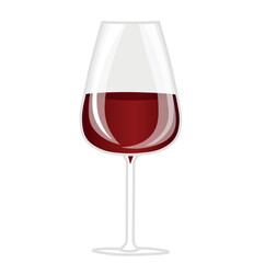 Glass of red wine on white background