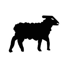 Animal domestic sheep pet icon | Black Vector illustration |