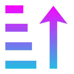 Sort Ascending Glyph Gradient Icon