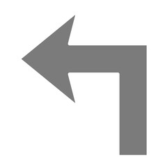 Turn Left Greyscale Glyph Icon